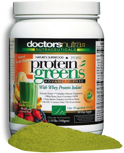 <STRONG>"THE ORIGINAL" PH50 Protein Greens Advanced!</strong><br><i><STRONG>NEW NATURAL LOVERS CHOCOLATE Flavor</STRONG><br>Over 50 superfoods, 67 calories, 0% Fat!</i><br>Subscribe-To-Save-More