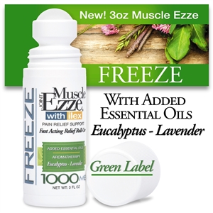 <strong>New! Muscle Ezze & Joint 3oz. Freeze Relief GREEN LABEL</strong><br><i>Fast acting topical analgesic!</i>