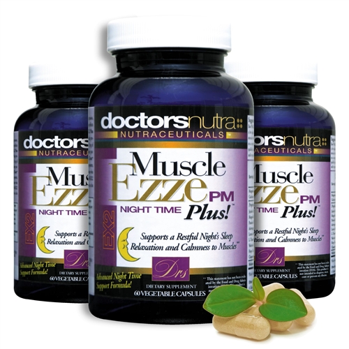<strong>Muscle Ezze PM PLUS Natural Night Time Sleep Aid</strong><br><i>Muscle Relaxation Support Formula!</i> (PACK OF 3)